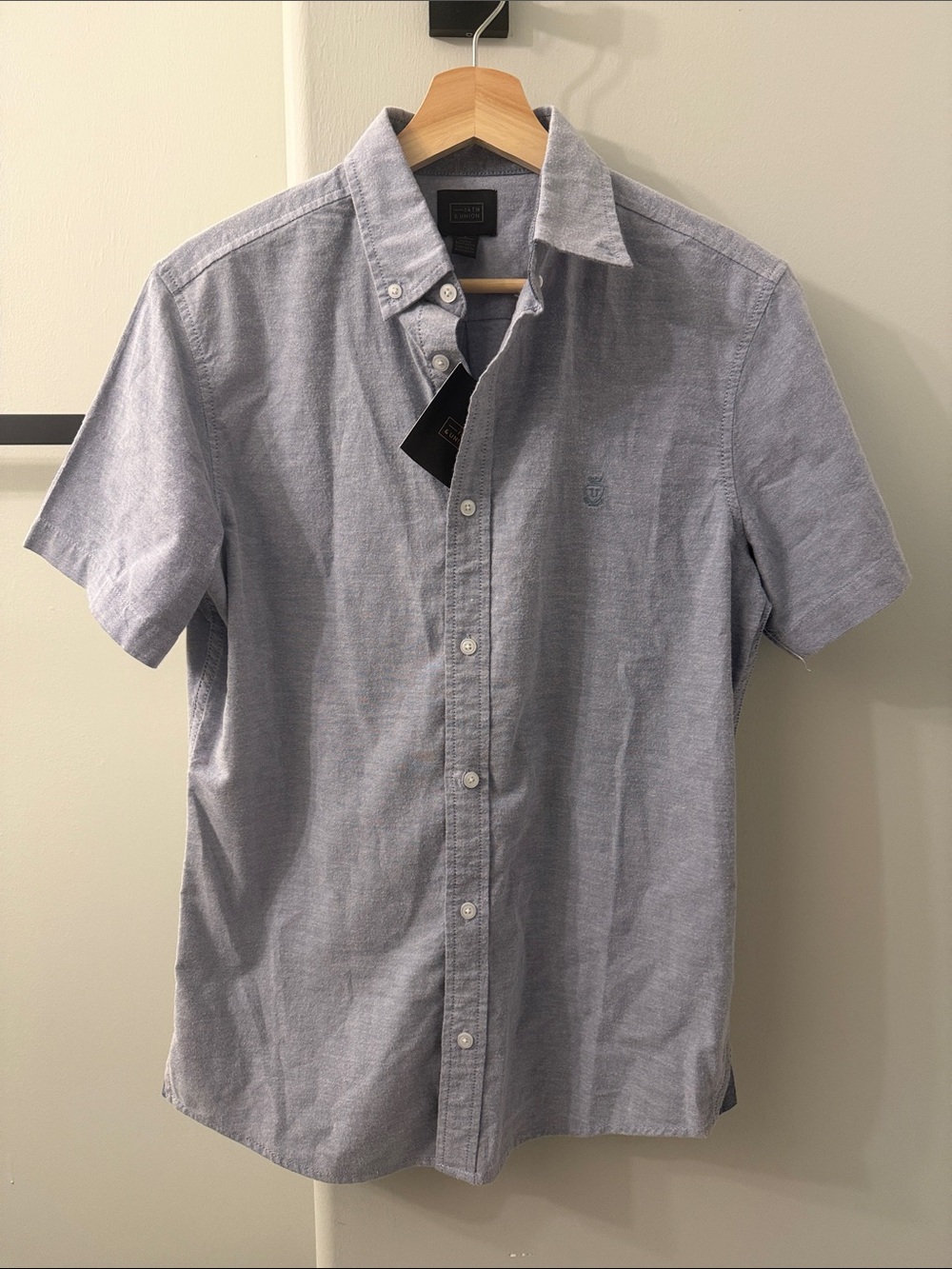 14th & Union Short-Sleeve Button-Down Shirt in Light Blue